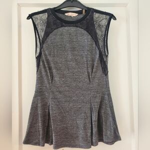 Rebecca Taylor Peplum and Lace Tank Top